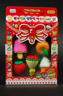 Eraser Set Hapa Iwako Puzzle Toy Asian Food 1338 Red