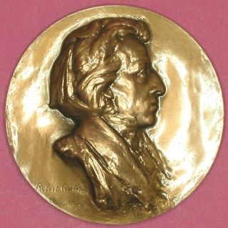 Chopin Splendid Large Bronze Medal Engraved by Coutin