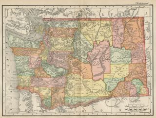  State Map Authentic 1895 Counties Cities Towns Railroads Topog
