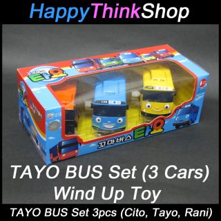 The Little Bus Tayo Bus Wind Up Toy B Set 3 Cars Tayo Cito Rani