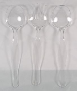 Piece Serving Set Clear Plastic Spoon Fork Party Utensils