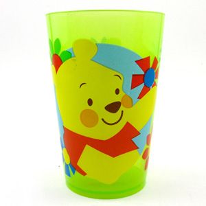 Disney Winnie The Pooh Green Clear Plastic Drinking Cup