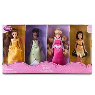 Disney Princess Doll Play Set 4pc Belle Tiana Sleeping Beauty Pocahon