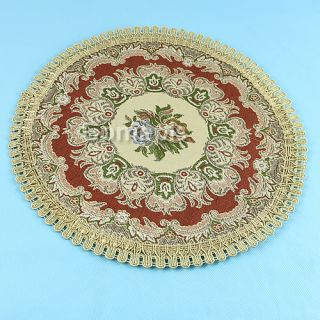 Flower Gold Silk Embroidery Table Dinning Dish Cup Mat Pad