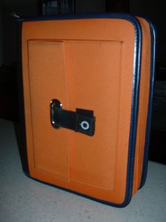  RARE Franklin Covey Classic Zipper Planner Binder Canvas Orange