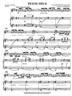 Petite Piece for Clarinet and Piano by Claude Debussy