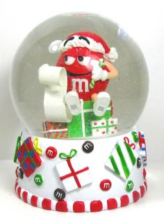 christmas snow globe santa hat original box