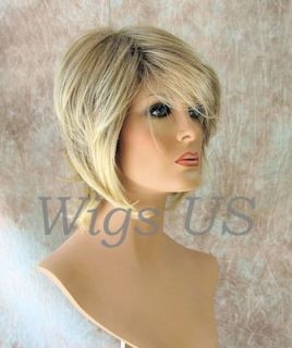 Wigs Long Layers Long Bangs Choppy Angles Dark Blonde Lighter Tips Wig