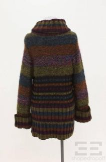 Christian Lacroix Metallic Multi Color Striped Turtleneck Sweater Size