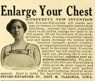 1917 Ad Psycho Expander Breast Enhancement Medical Quackery Grand