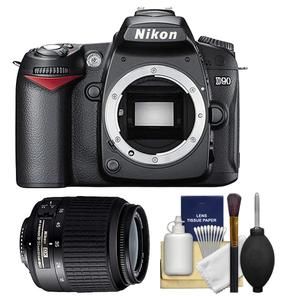 Nikon D90 Digital SLR Camera Body 18 55mm VR Zoom Lens Kit Black 12 3