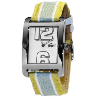  Ladies New Analog Steel Watch 2000694 Yellow Grey Fabric Leather Band