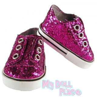 Clothes Fit 18 American Girl Purple Glitter Sneaker Gym Tennis Shoes