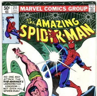 The Amazing Spider Man #211 vs. SUB MARINER from Dec. 1980 in F/VF