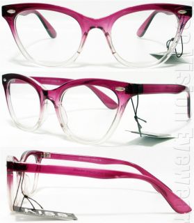  Sun Glasses Vintage Style Clear Lenses Clear Purple K04C