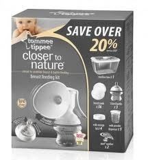 TOMMEE TIPPEE CLOSER TO NATURE BREAST FEEDING KIT BPA FREE 0M