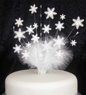 Handmade Snowflake Wedding Christmas Cake Topper Big Beautiful