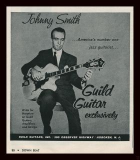 1958 GUILD Guitars Johnny Smith Photo Vintage Trade Print Ad