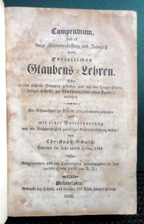1836 Antique Christoph Schulz German Scripture Religious Teaching