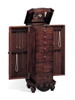 Jewelry Armoire in Antique Cherry by Coaster Furniture