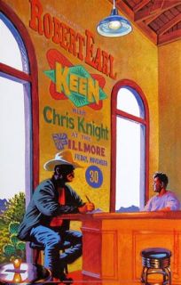 Robert E. Keen, Chris Knight orig 2001 concert poster Bill Graham