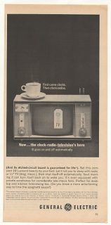 1963 GE General Electric Clock Radio Television TV Ad