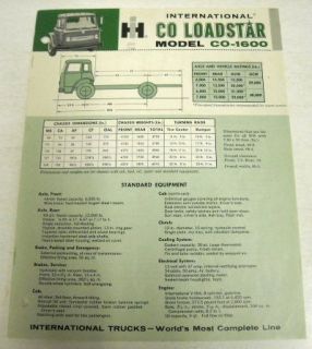 IH 1963 Co 1600 Co Loadstar Truck Sales Brochure