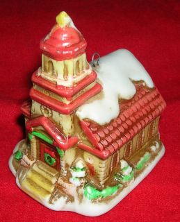 LEFTON * Colonial Village Church *CHRISTMAS* Porcelain Ornament
