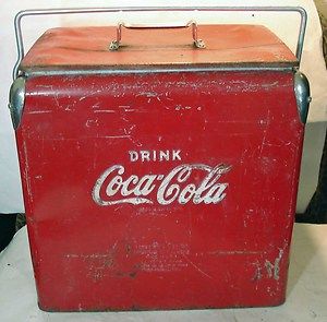 Vintage Metal Cokle Coca Cola Cooler Box Ice Chest