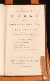 1777 4 Vols The Works of Colley CIBBER LEATHER