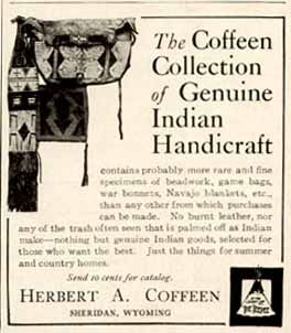 1903 Advertisement ~ Coffeen Collection of Native American Indian
