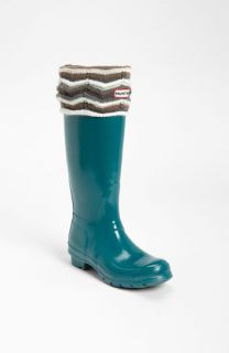 Hunter Tall Gloss Rain Boot & Zigzag Cuff Welly Socks