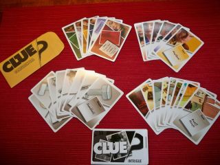 Clue Discover The Secrets Board Game Pieces Parts Set of Game Cards