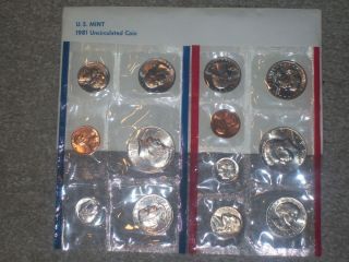 1981 P D 13 Coin Uncirculated U s Mint Set 3 SBA Dollars