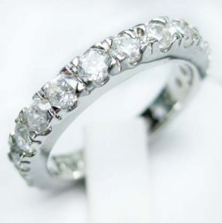 White Sapphire Ladys 10KT White Gold Filled Ring Size 9