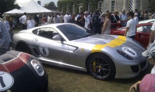 One of Chris Evans prized Ferraris during the 2011 Children in Need