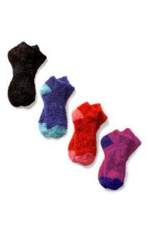 Hue Furry Color Blocked Slipper Socks