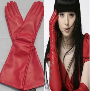  50 cm Red Long Opera PU Dress Glove