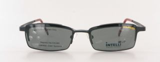 New Intelli Magnetic Eyewear 744 With Polarized Magnetic Clip On Black