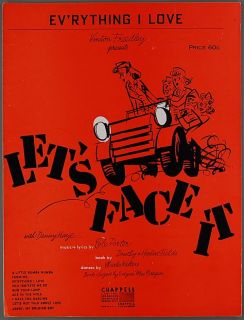Cole Porter EVRything I Love Lets Face It 1941 Danny Kaye Sheet