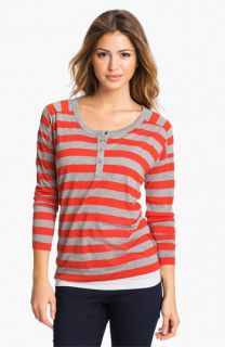 Two by Vince Camuto Stripe Henley Tee