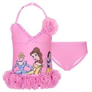 Disney Princess Deluxe Swimsuit Tutu Girls Size 10 L Cinderella Belle