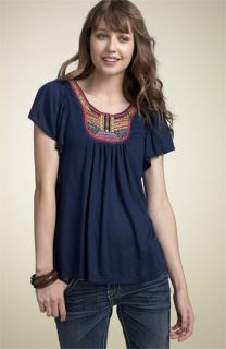Soprano Embroidered Knit Top (Juniors)