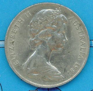1981 20 Cent Queen Elizabeth II Australian Good Coin