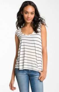 Painted Threads Striped Ruched Shoulder Tee (Juniors)