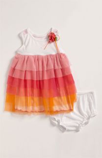 Sweet Heart Rose Mesh Ruffle Dress (Infant)