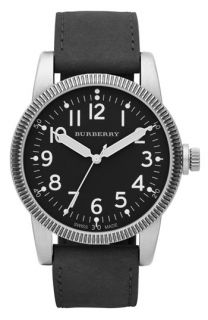 Burberry Leather Strap Round Watch