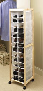This practical rolling portable shoe tower organizer will let you