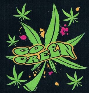 Go Green Neon Adult Humor College Marijuana Party Cool Weed Funny T