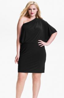 Jessica Simpson One Shoulder Matte Jersey Dress (Plus)